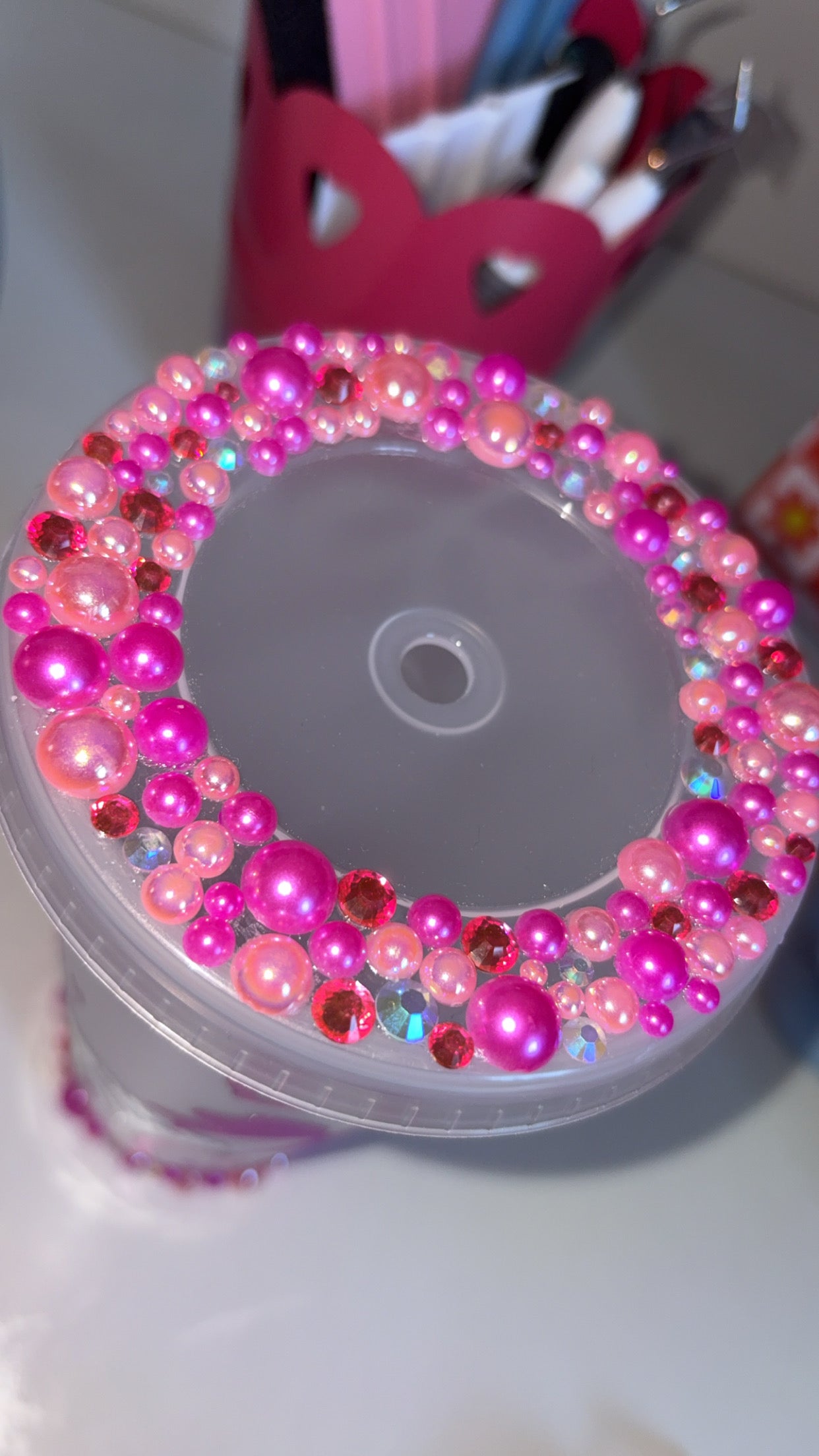 24oz cold cup blinged with design on