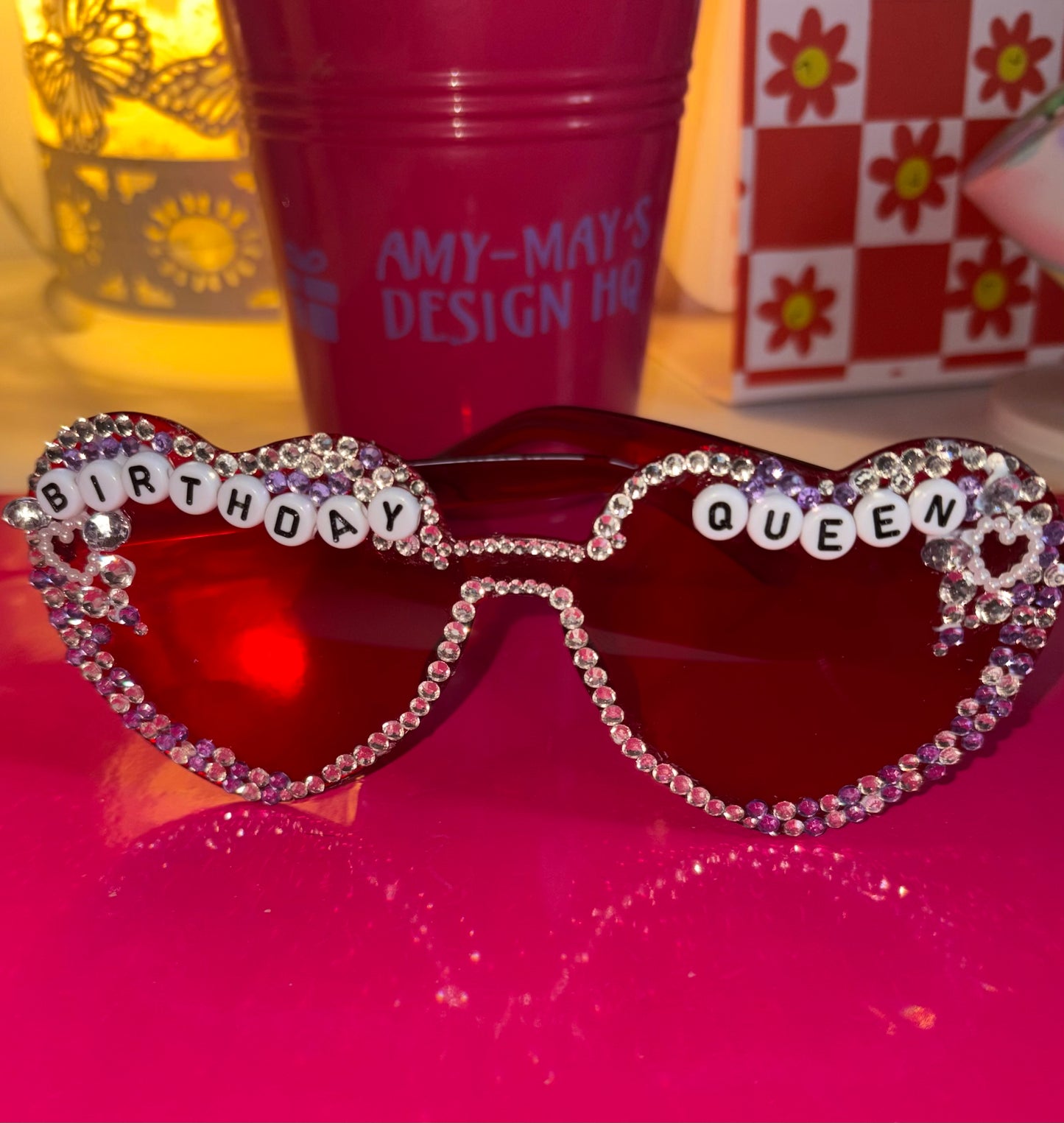 Birthday queen bling glasses ￼