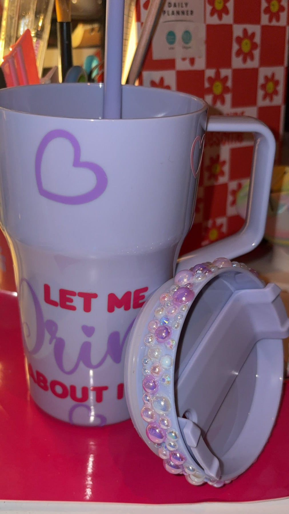 Let me drink about it 🥤 750ml Tumbler with rhinestone’s.￼